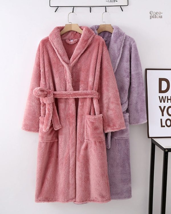Robe de chambre confortable en laine pour femme