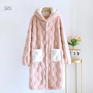 Robe de chambre chaude en laine Pilou Pilou pour femme