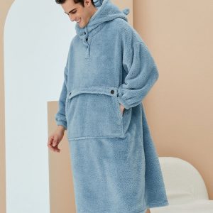 Robe pilou-pilou homme en tissu polaire chaud