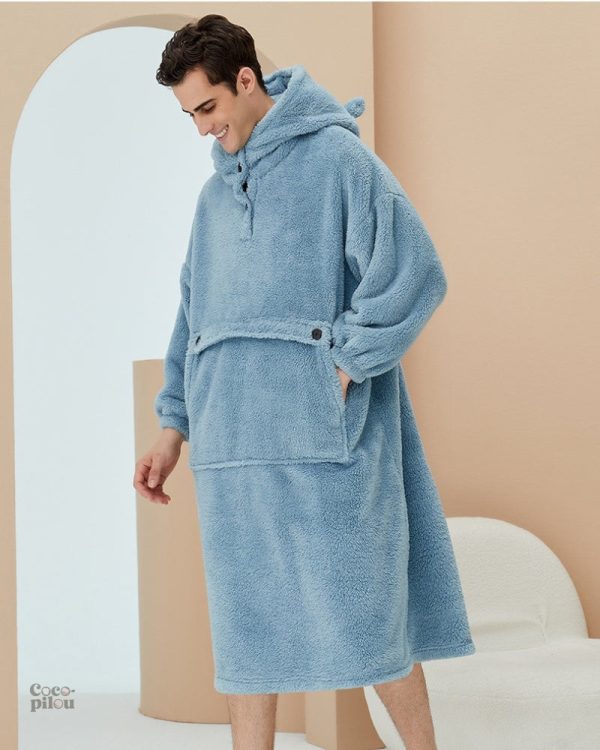 Robe pilou-pilou homme en tissu polaire chaud