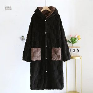 Robe de chambre chaude pour homme, style pilou pilou