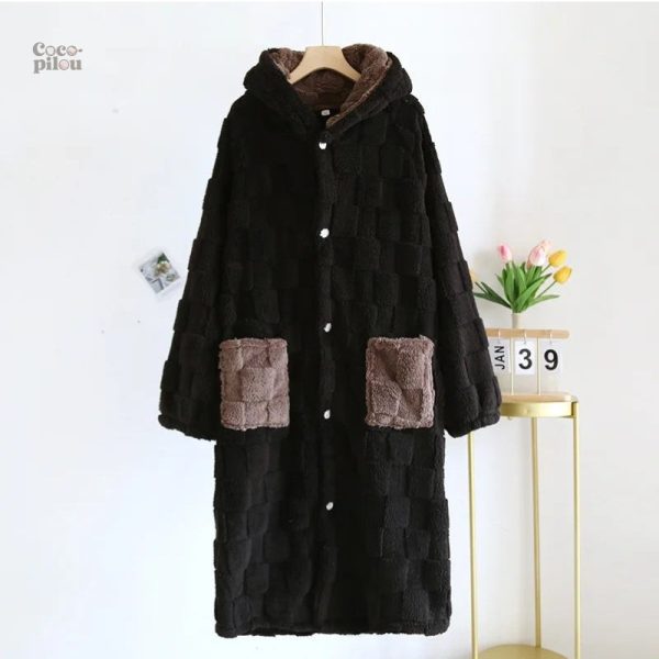 Robe de chambre chaude pour homme, style pilou pilou