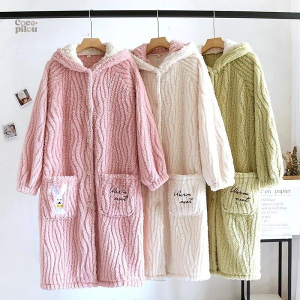 Robe de chambre Pilou Pilou en forme de lapin, style cosy