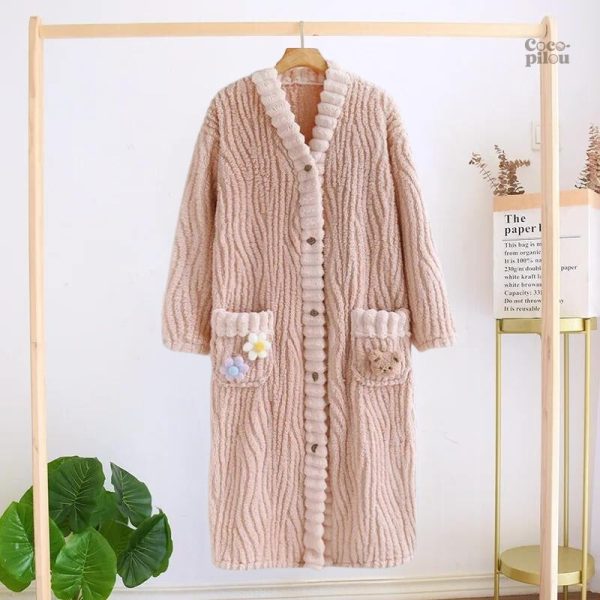 robe-de-chambre-longue-chaude-pour-femme-1 Robe de chambre longue chaude pour femme Pilou Pilou