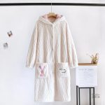 Robe de chambre moelleuse pour femme en pilou pilou