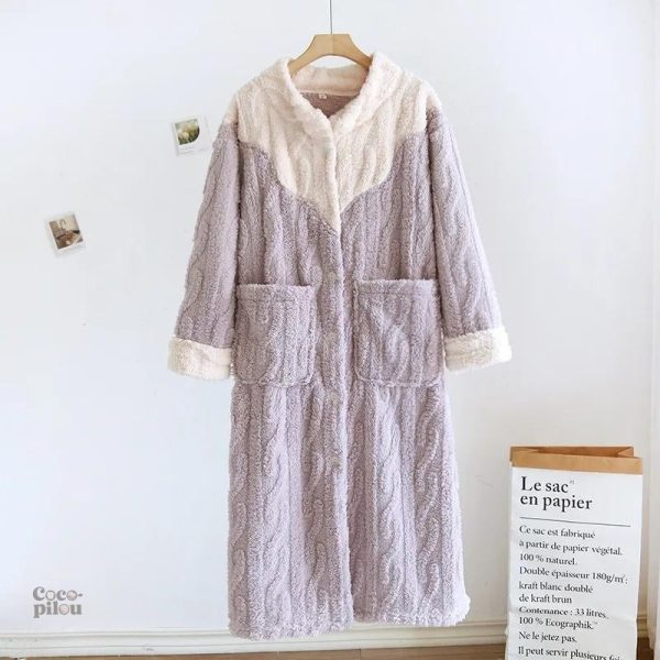 robe-de-chambre-plaid-1 Robe de chambre plaid douce et confortable pour femme