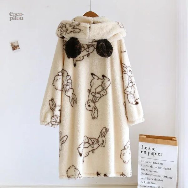 Robe polaire femme douce, style Pilou Pilou, parfaite pour l'hiver