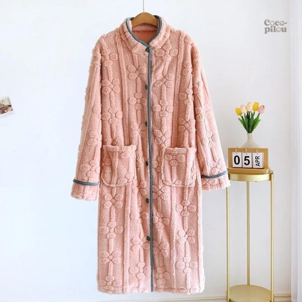 robe-de-chambre-polaire-longue-femme-1 Robe de chambre polaire longue femme en pilou pilou