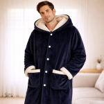 Robe de chambre homme en polaire douce