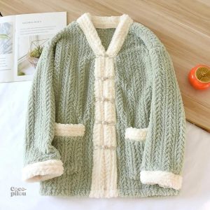 Sweat pyjama vert Pilou Pilou pour femme