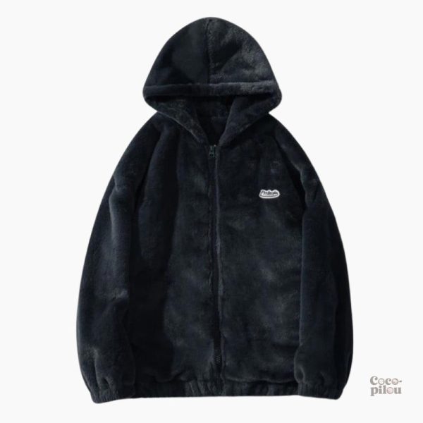 Veste à capuche en fourrure pour homme