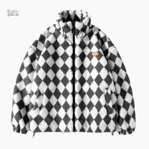 Veste à carreaux tendance pour un look décontracté