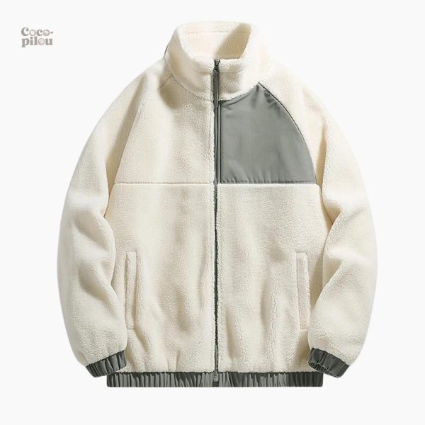 Veste bi matière pour femme, douceur et modernité réunies