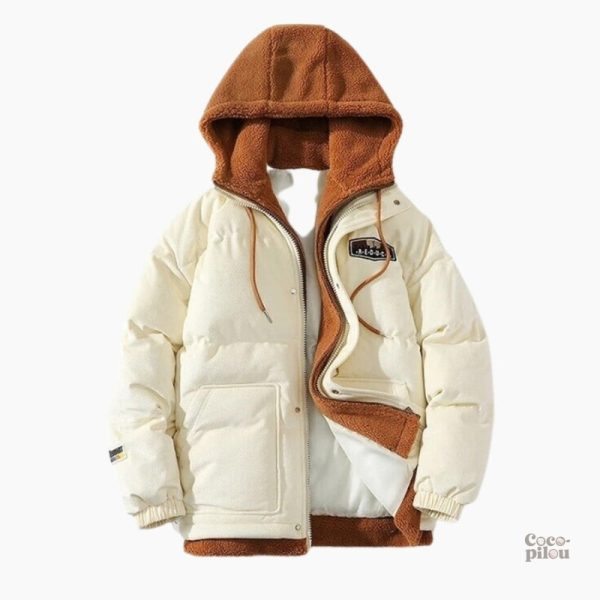 Veste homme chaleur douce, capuche et fourrure élégante