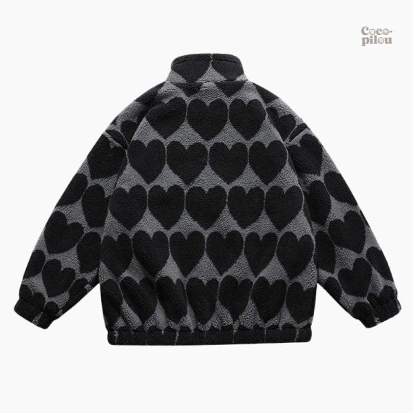 Veste douce et confortable pour femme, style cœur
