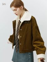 Veste femme avec col en mouton doux