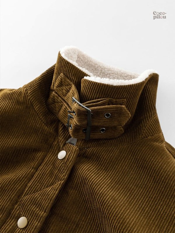 Veste femme en laine avec col en mouton