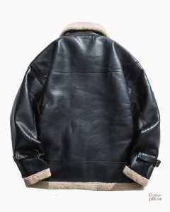 Veste chaude avec col en mouton, mode décontractée masculine