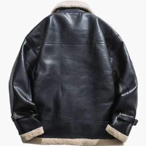 Veste chaude avec col en mouton, mode décontractée masculine