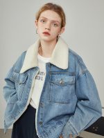 Veste denim molletonnée idéale pour les journées fraîches
