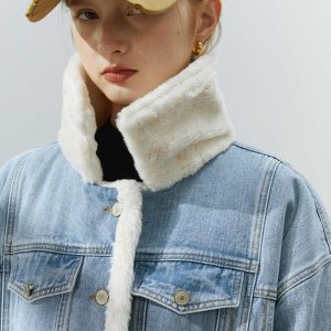 Veste en jean avec col en mouton