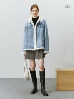 Veste en denim avec col en peluche