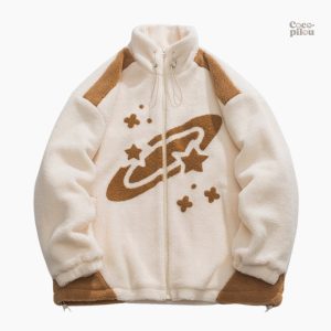 Veste moumoute beige pour homme