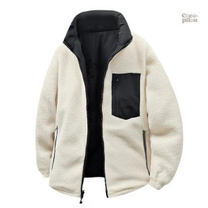 Veste pilou pilou pour homme, design réversible tendance