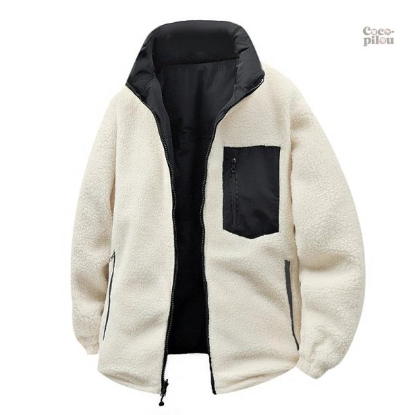 Veste pilou pilou pour homme, design réversible tendance