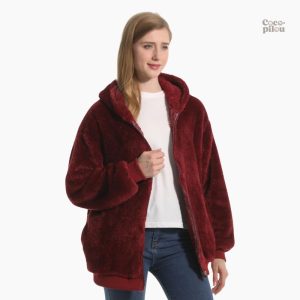 Veste Pilou Pilou rouge bordeaux pour femme