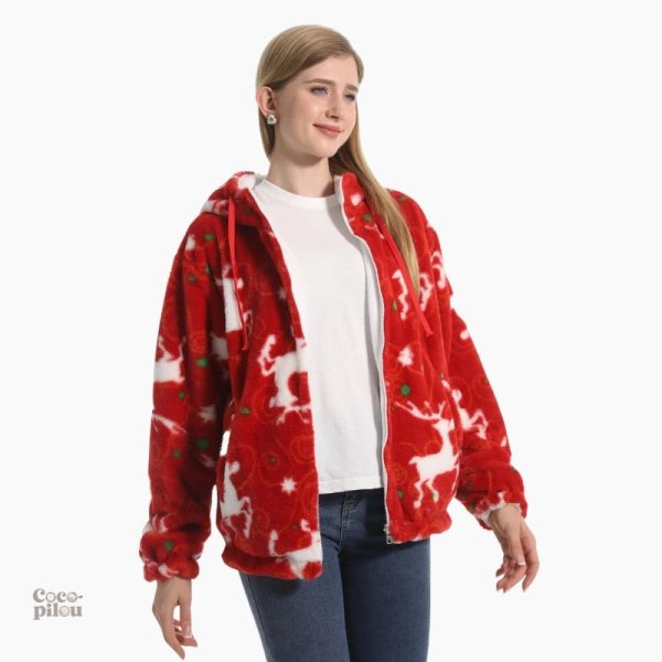 veste-pilou-pilou-rouge-style-noel-1 Veste Pilou Pilou rouge Noël femme