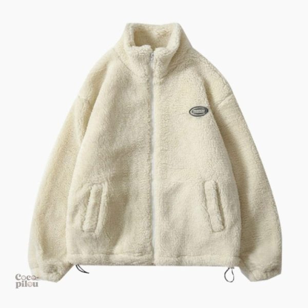 veste-polaire-blanche-homme-1 Veste polaire blanche pour homme, style Pilou Pilou