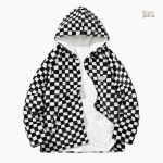 Veste polaire confortable en motif carreaux pour homme