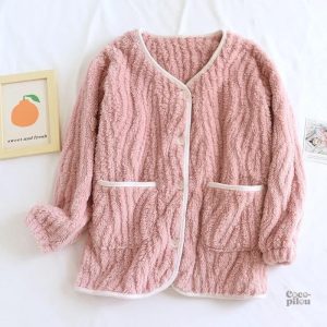 Veste pyjama femme douce et confortable en pilou pilou