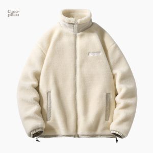 Veste sherpa beige pour homme, style Pilou Pilou confortable