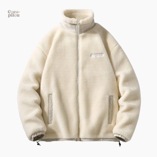 Veste sherpa beige pour homme, style Pilou Pilou confortable