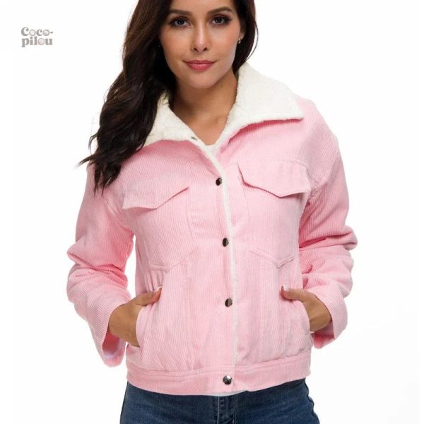Veste femme en velours côtelé pour l'hiver